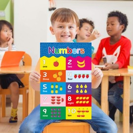 Yoklili 12 Educational Preschool Posters for Toddlers and Kids Classroom Nursery Homeschool Kindergarten Learning Alphabet Numbers Shapes Colors Days, 9 x 13.5 inches