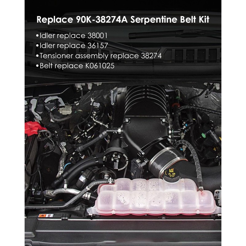 Replace 90K-38274A Serpentine Belt Kit, Serpentine Belt Tensioner Kit Fits