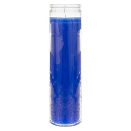 Mega Candles 6 pcs Unscented Blue 7 Day Glass Container Devotional Prayer Candles, Premium Wax Candle 2 Inch x 8 Inch, Great for Sanctuary, Vigils, Prayers, Blessings, Religious, Memorials