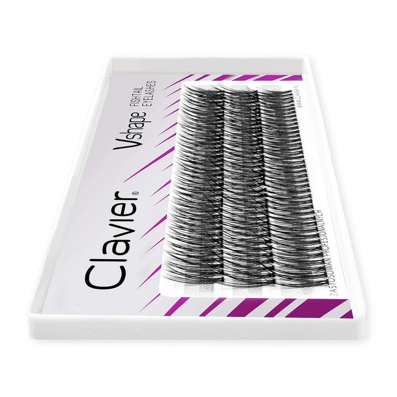 Clavier False Eyelashes in Tufts V-Shape Fishtail, Lengths 8 mm,
