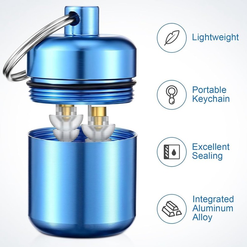 Mircube 4 Pack Ear Plug Carrying Case Keychain, Portable Keychain