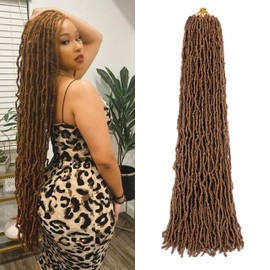 Faux Locs Crochet Hair Soft Locs 30 inch 6 Packs Color 30 Long Pre Looped Crochet Locs Goddess Locs Crochet Hair For Black Women Braiding Hair Extensions (30 Inch (Pack of 6), 30#)