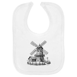 Azeeda 'Rustic Windmill' Soft Cotton Baby Bib (BI00062456)