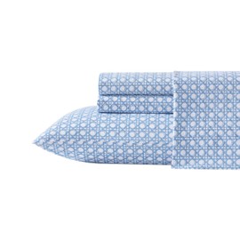 Tommy Bahama - King Bed Sheets, Crisp & Cool Cotton Percale Bedding with Matching Pillowcases, Lightweight Bed Set, Oeko-Tex Certified (Bahama Isle Blue)