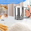 Flour Sifter Stainless Steel,3 Cup Flour Sifter for Baking,3 in1
