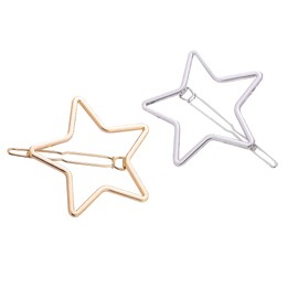 Pack of 6 Metal Stars Hair Clips Non-Slip Hair Pins Gold Silver Hair Clips Geometric Decorative Hair Clips Hair Accessories for Women