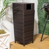 happimess HPM1203A Keaton Modern 24.13-Gallon All-Weather Wicker/Metal Lidded Hideaway Outdoor