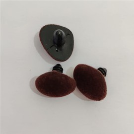 HugeDE 20 Pcs Flocking Triangle Safety Nose Teddy Bear Nose Plush Animal Nose Puppet Crafting Nose Doll Crochet Nose Stuffed Toy Nose for Hand Making