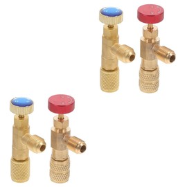 PACKOVE 4pcs Refrigeration Coupling Valves for Automotive Air Conditioner Recharge Safety Valve Adapters for Electric Vehicles Easy Installation Lightweight Design