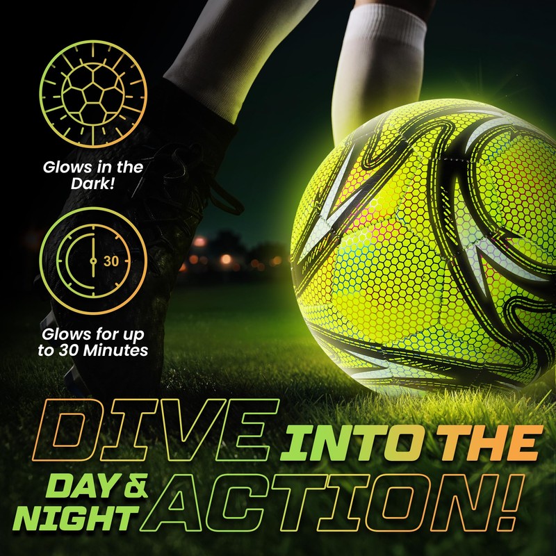 Balón de fútbol Western Star Glow in the Dark (4)