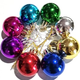 DOTOOMA 1.2 Inches Colored Christmas Balls Decoration Living Room Garden Ornaments Mini Glitter Ball Door Wall Xmas Tree Decor Supplies 24 Pack Set of 8