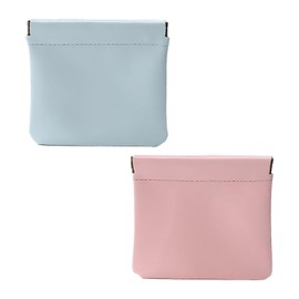 Cosmetic Bag, Cosmetic Bag Made of Lambskin, Make Up Bag, Small, Mini Cosmetic Bag, Waterproof, Portable, Small, Without Zip, Self-Closing, Travel Storage Makeup Bag (2 Pieces), coloured, Fresh and