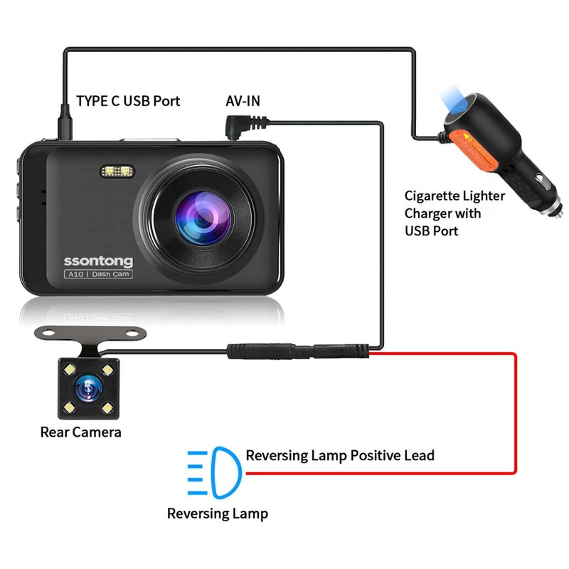 HD Car Backup Camera for Model A10, Waterproof Night Vision