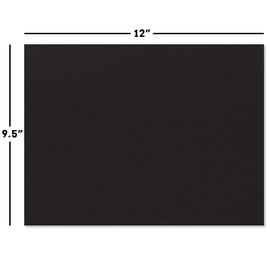 Plain Black Certificate Folders - Pack of 25, Linen Cover 80 lb. Stock, Folded, Die-Cut Corners, for Office, Business Awards, Graduation, School Diploma Holder, 9-1/2" x 12"