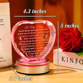 Gifts for Mom from Daughter Son, Birthday Gift for Moms, Crystal Plaque Keepsakes Desk Decor, Great Mother Presents Ideas for Mother's Day Christmas Thanksgiving Valentines Gifts for Mommy Mama