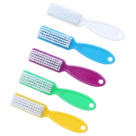 PACKOVE 10pcs Nail Brush for Cleaning Fingernails Long Handle Manicure Tools with Plastic Grip Suitable for Hands Feet Kitchen Bathroom and Garden Use Random Colors Random Color