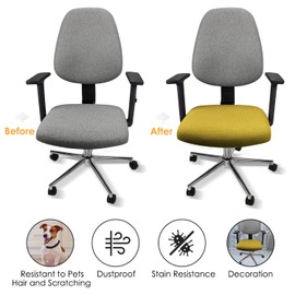 Yikko Elastic Stretch Spandex Chair Seat Covers Slipcovers Washable fit for Office Chairs,Dining Room Chairs,Bar Wedding Party Decor (1, Brownish Yellow)