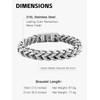 Mens Stainless Steel Franco Chain Bracelet 10MM Link Bracelets, Fold