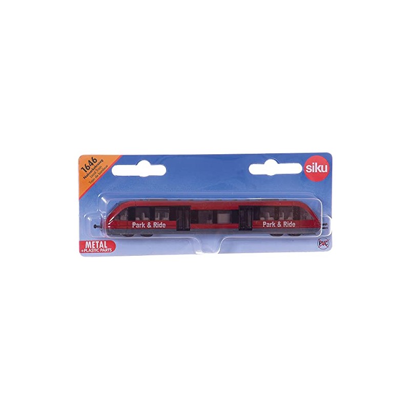Siku 1646, Treno locale, Metallo,Plastica, 1:87, Rosso, Compatibile con altri