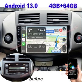 For Toyota RAV4 2006-2012 Carplay 9" Car Stereo Radio Android 13 GPS Navi 4+64GB