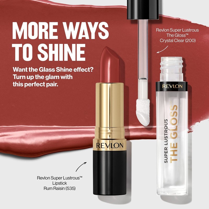 REVLON Super Lustrous Glass Shine Lipstick, Flawless Moisturizing Lip Color