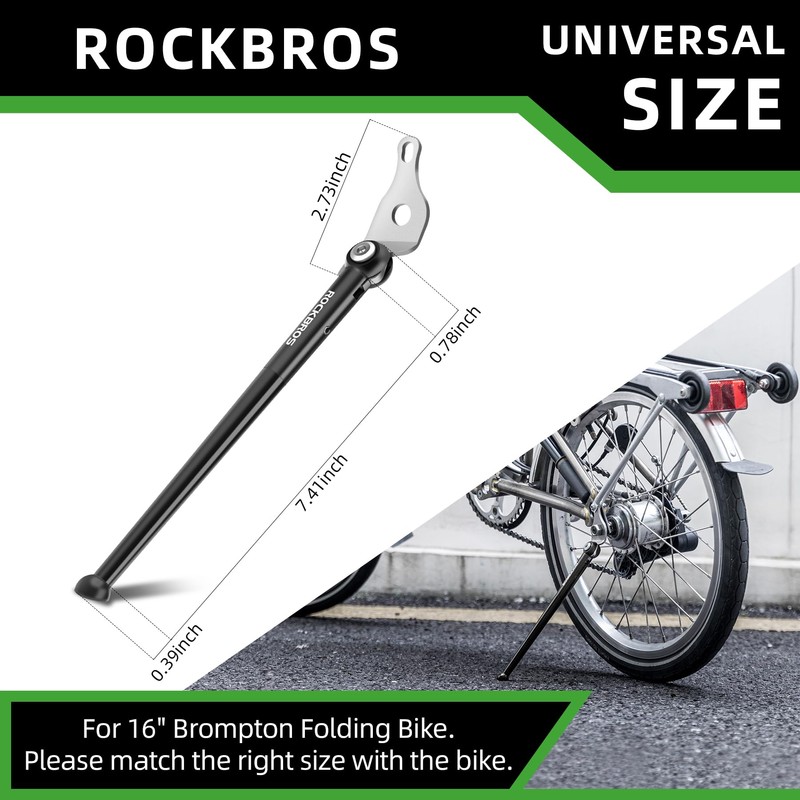 ROCKBROS Bike Kickstand Adjustable Aluminum Alloy Bicycle Side Stand for