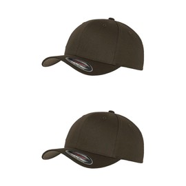 GIDUTEX Flexfit Unisex Wooly Combed Cap Pack of 2 Including Lanyard Baseball Cap Baseball Cap by, dark grey