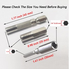 1/4 to 4mm Bit Adapter,4mm-6.35mm Converter Adapter Slotted Precision Bits Set Screwdriver Drill Bit for Repair Mobile Phone Camera Computer