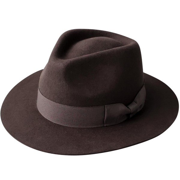 Lek Hatter RH-101 Middle Brim Flat Felt Hat, Medium Folding
