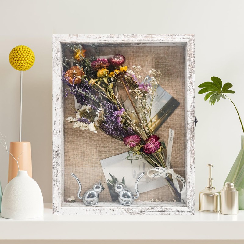 Hodeframe Wedding Shadow Box Frame 11x14, Wood Shadow Box Display