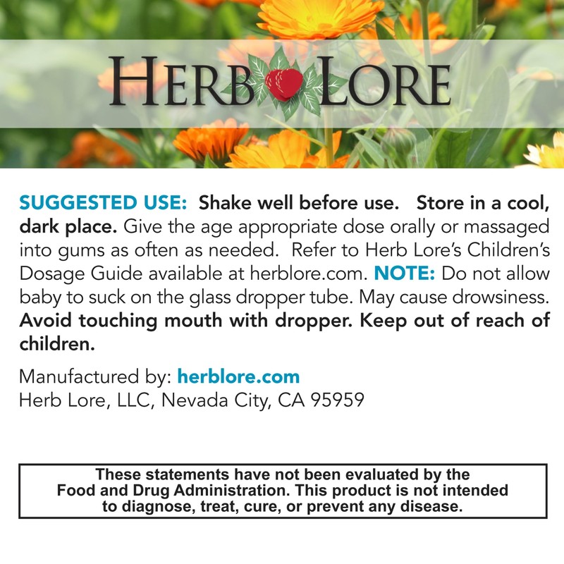 Herb Lore Teething Tincture – Soothing Herbal Drops with Passionflower,