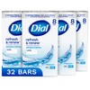 Dial Dial Antibacterial Bar Soap, Refresh & Renew, White, 4