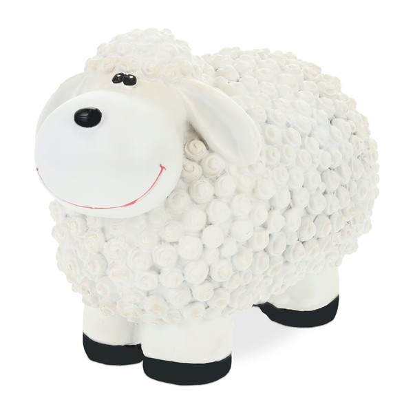 Relaxdays Sheep Garden Figurine, Weatherproof Decorative Figurine, Polyresin, H x