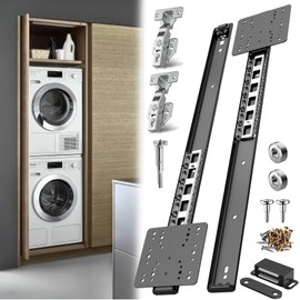 Cabinet Pocket Door Slide, Cabinet Pocket Door Hardware, Pivot Door Slide Hardware Inset for Kitchen, Pantry, Closet, 45lbs Capacity(24Inch, 2PCS)