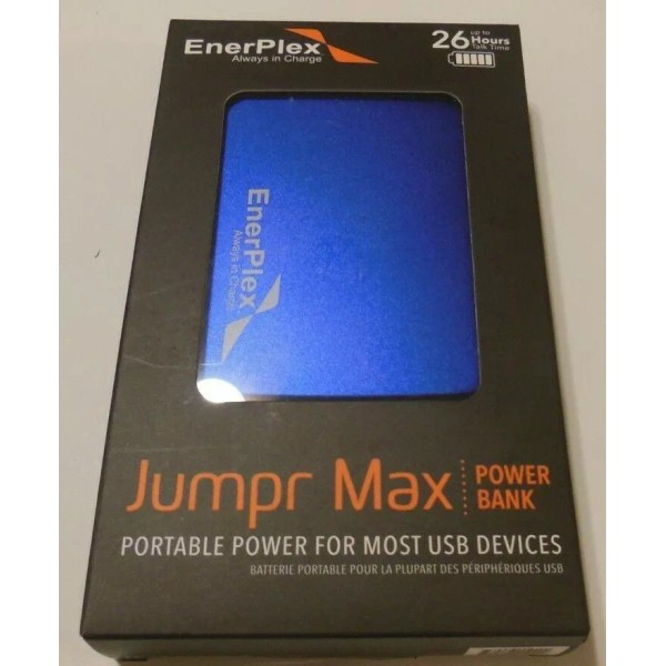 EnerPlex Jumpr Max Blue 10000 mAh Rechargeable Li-ion Battery USB