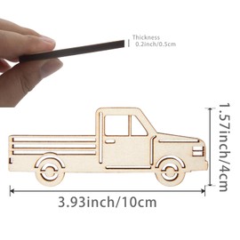 Unfinished Truck Wood Ornaments Truck Shape Blank Wood Natural Slices for Hanger Truck Driver Home Decor DIY Crafts Automobile Theme Christmas Holiday Wedding Birthday Party Decoration 10 pcs