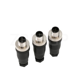 ZBLZGP M12 5Pin A Code Connector Waterproof Male Sensor Plug Electrical Circular Aviation 12mm Thread Joint Screw Termination Unshield Field Wireable Connector 3Pack