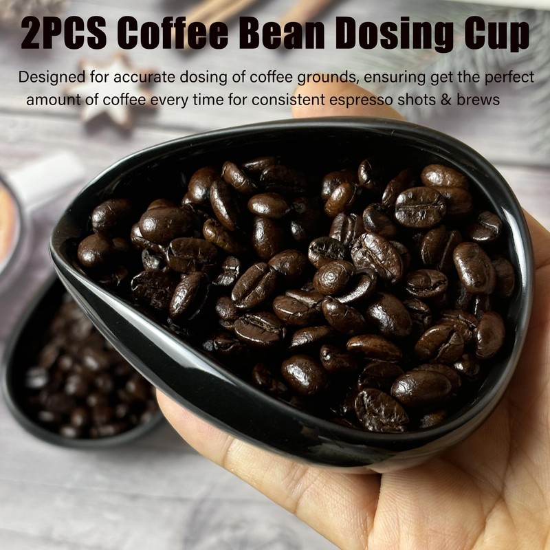 Coffee Bean Dosing Cup, 2PCS, Precise Espresso Grounds Measuring Tool,