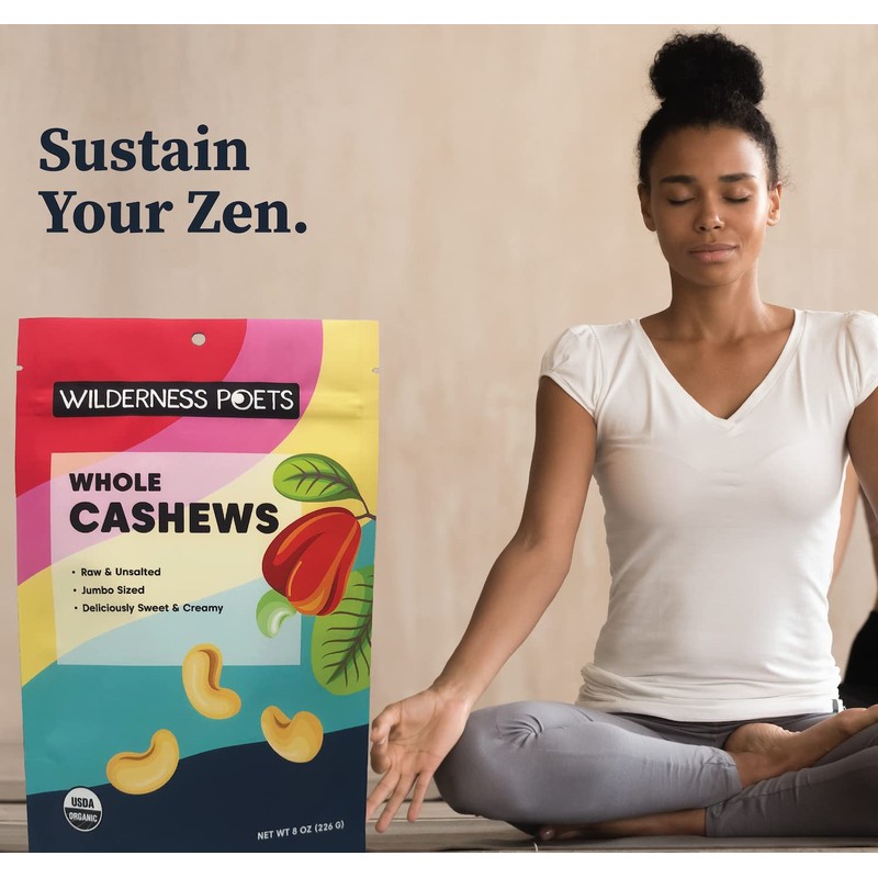 Wilderness Poets Cashews - Organic Raw Cashew Nuts, 2 Pound