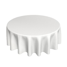 SASTYBALE Faux Linen Round Tablecloth, Waterproof Washable Textured Woven Table Cloth, Fabric Table Cover for Dining, Party, Wedding, Indoor Outdoor (70 Inch Round, White)