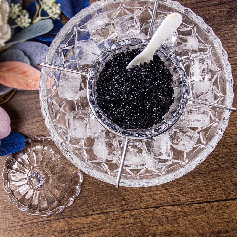 DUEBEL Caviar Server Set with 2 Mother of Pearl Spoons