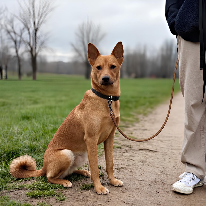 OOPSDOGGY Rolled Leather Dog Lead 6ft Heavy Duty Training Leash