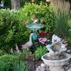 John's Studio Peacock Bird Bath for Outdoor - Glass Bowl