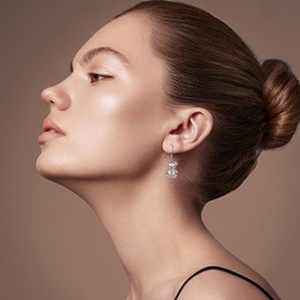 ONEFINITY Axolotl/Duck/Teddy Bear/Flamingo/Squirrel Earrings 925 Sterling Silver Axolotl Earrings Hanging Duck Jewellery Gifts for Women Girls, Silver, Cubic Zirconia