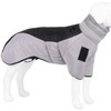 Dog Raincoat, Waterproof Dog Coat (Grey + Black, XL)