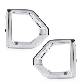GRAND ORANGE Front Fog Light Outer Bezel Cover Left Right Side Compatible with GMC Sierra 2019-2021 Denali SLT AT4 84176753 84176752 Silver