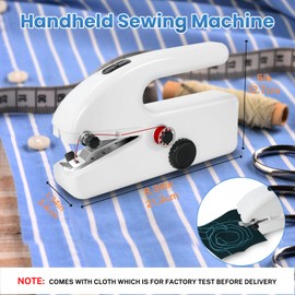 Handheld Sewing Machine for Beginners, Portable Mini Sewing Machine with Two Gear for Quick Stitch, for Various Fabrics, Suitable for DIY, Home, Travel