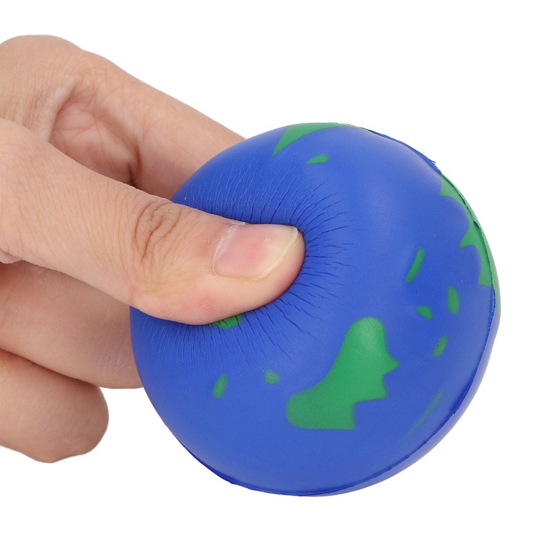 12PCS Globe Soft Ball 63mm Squeezable PU Portable Earth Stress