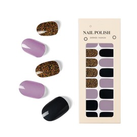 NAILDOKI Nail Stickers 20 Pieces Full Wraps Nail Polish Strips, Self-Adhesive Gel Nail Art Decals for Women Girls