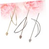 LALAFINA 3pcs Metal Hollow-out Oval Hair Sticks Hair Clips for